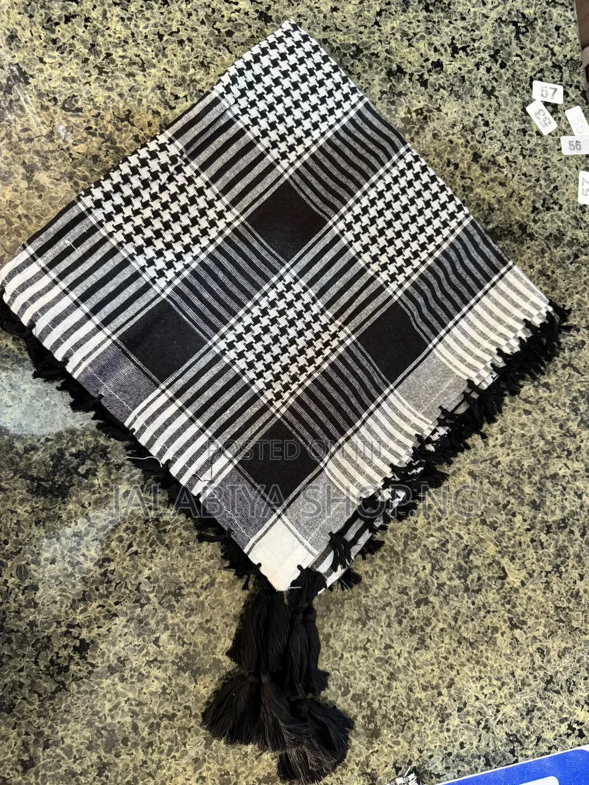Rawani Keffiyeh Scarf Black White