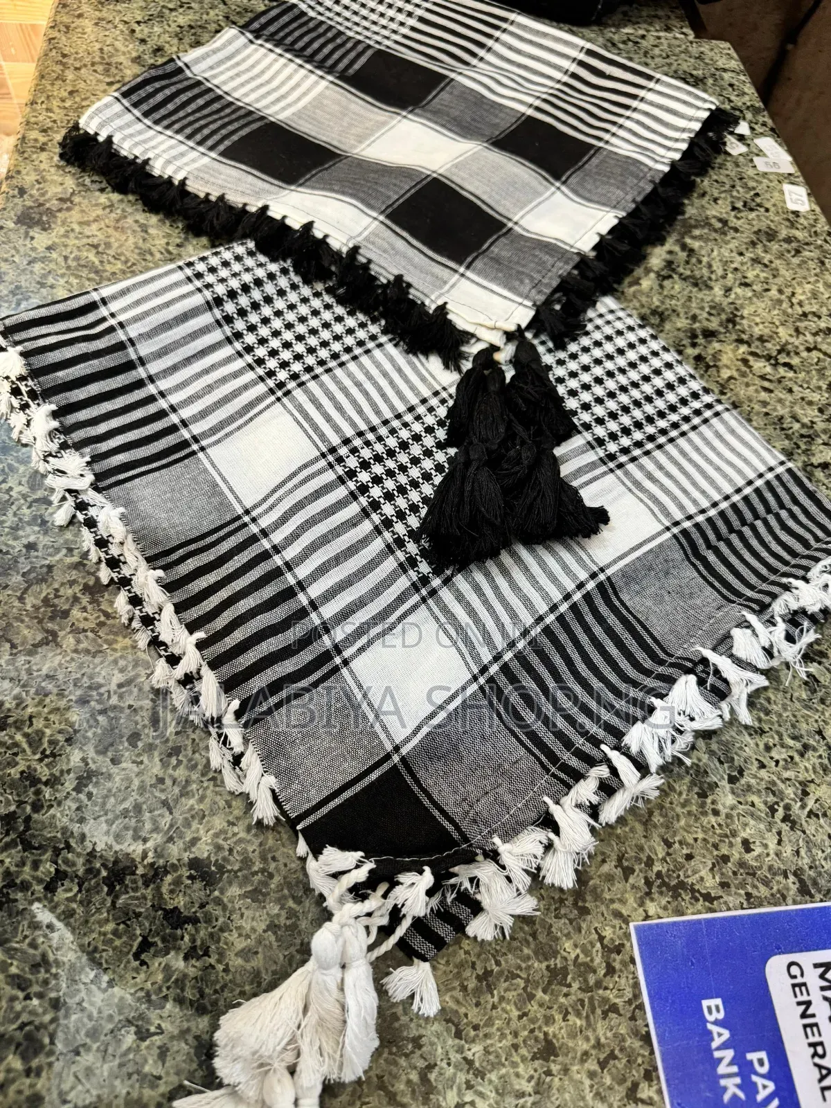 Rawani Keffiyeh Scarf Black White