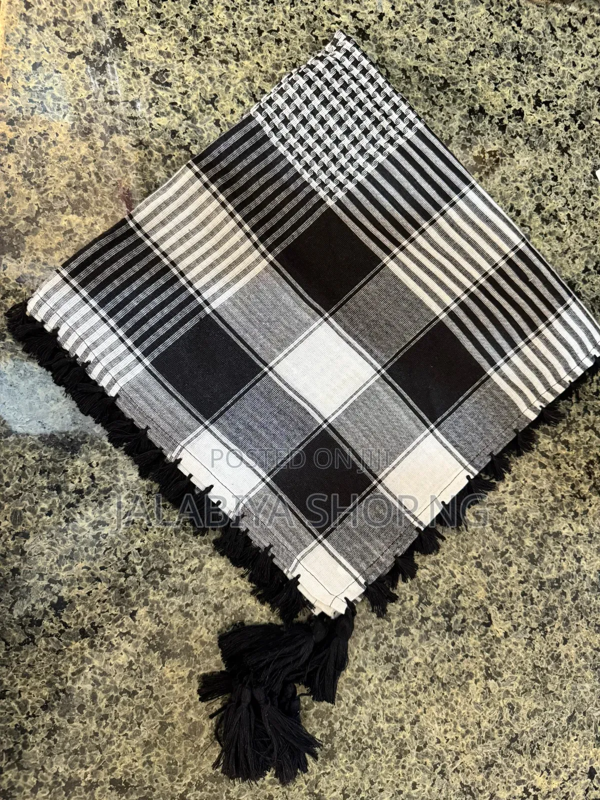 Rawani Keffiyeh Scarf Black White