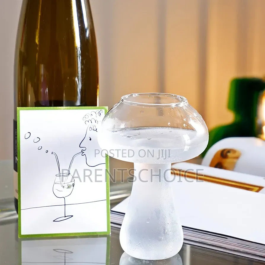 Mushroom Design Glass Cup