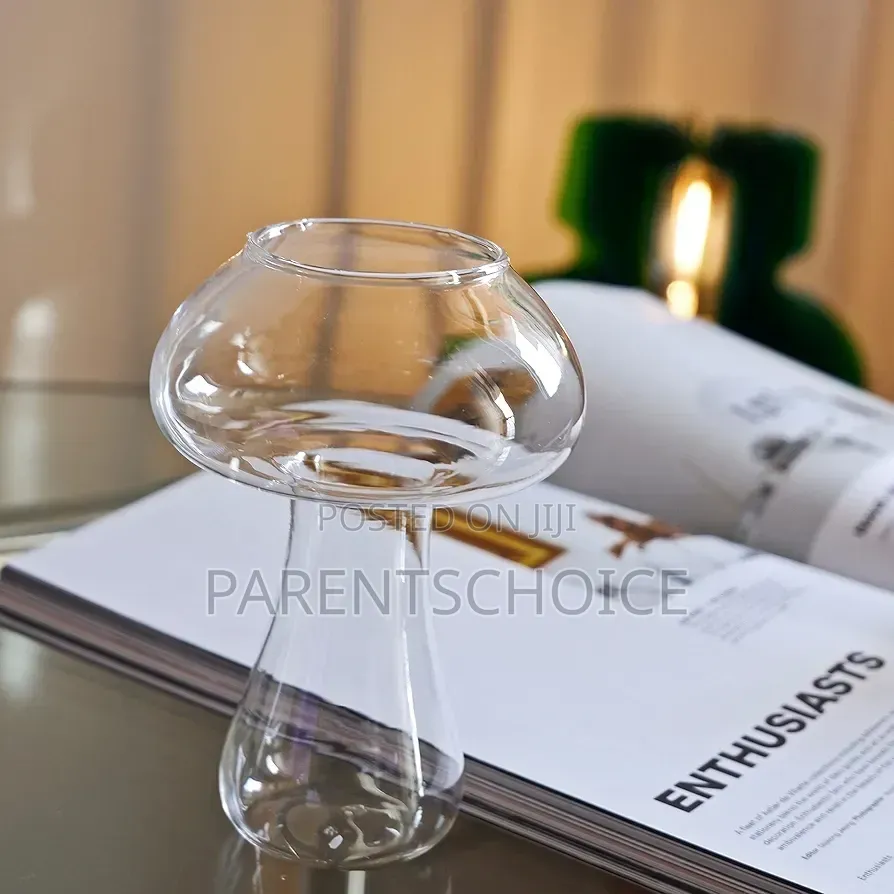 Mushroom Design Glass Cup