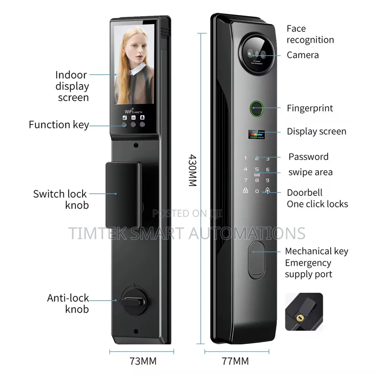 Smart Door Lock With Camera Visual Intercom + Free Installation