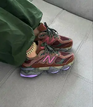 Original New Balance 9060 Brown/Burgundy Unisex Sneakers Premium Suede