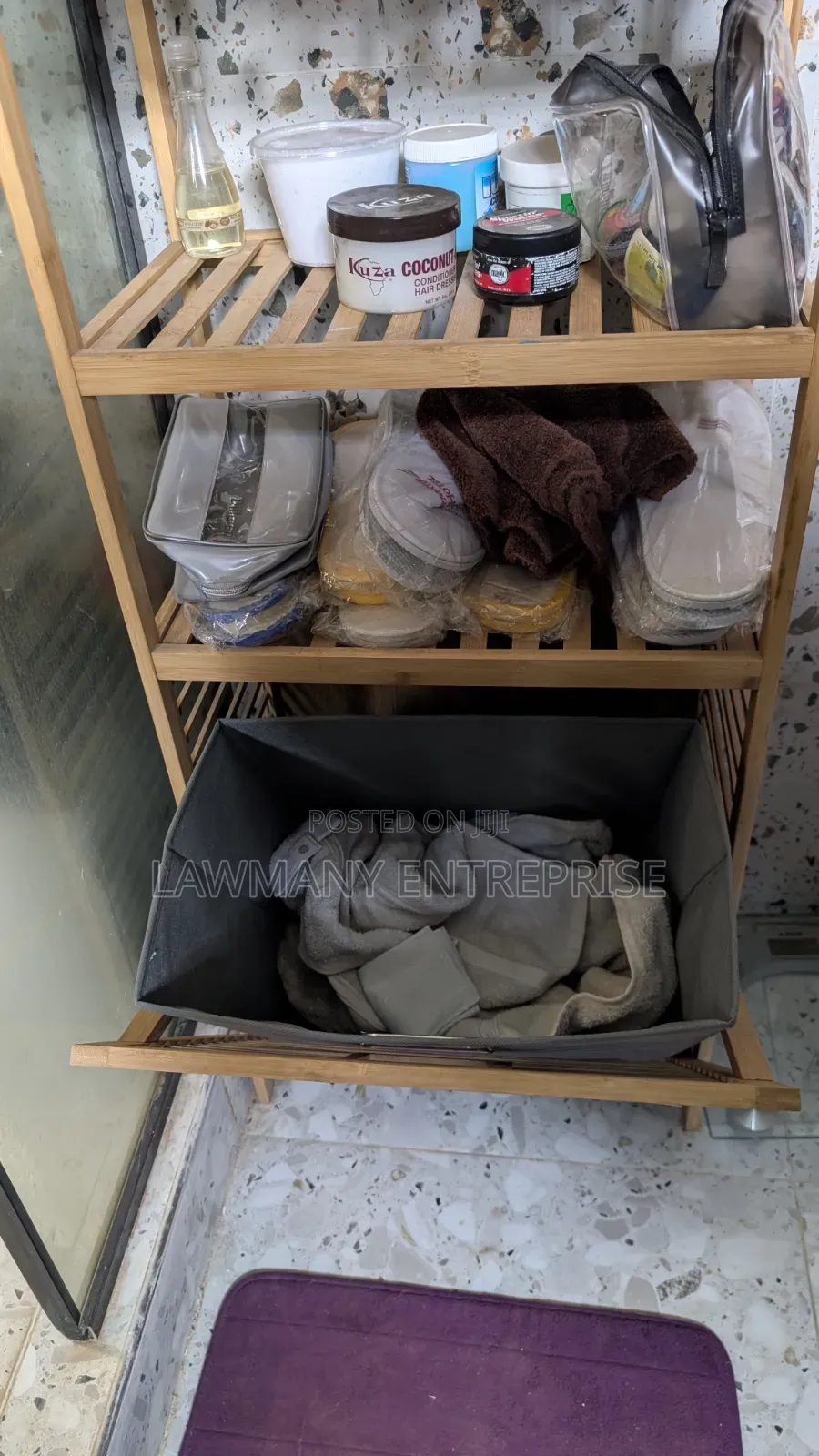 Bathroom Rack With Laundry Bag