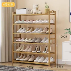Bamboo 6-Tier Shoe Rack Organizer (90cm X100cm)