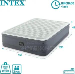 Inflatable Double Elevated Mattress 152 X 203 X 46 Cm
