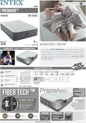 Inflatable Double Elevated Mattress 152 X 203 X 46 Cm