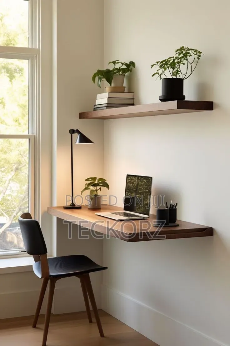 Floating Home Office Desk Plus Book Shelve