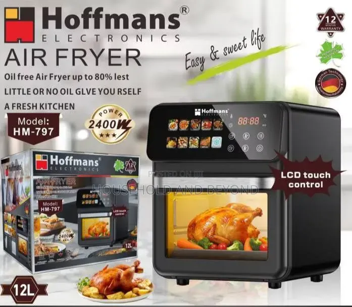 12l Hoffmans Air Fryer With LCD Touch Control