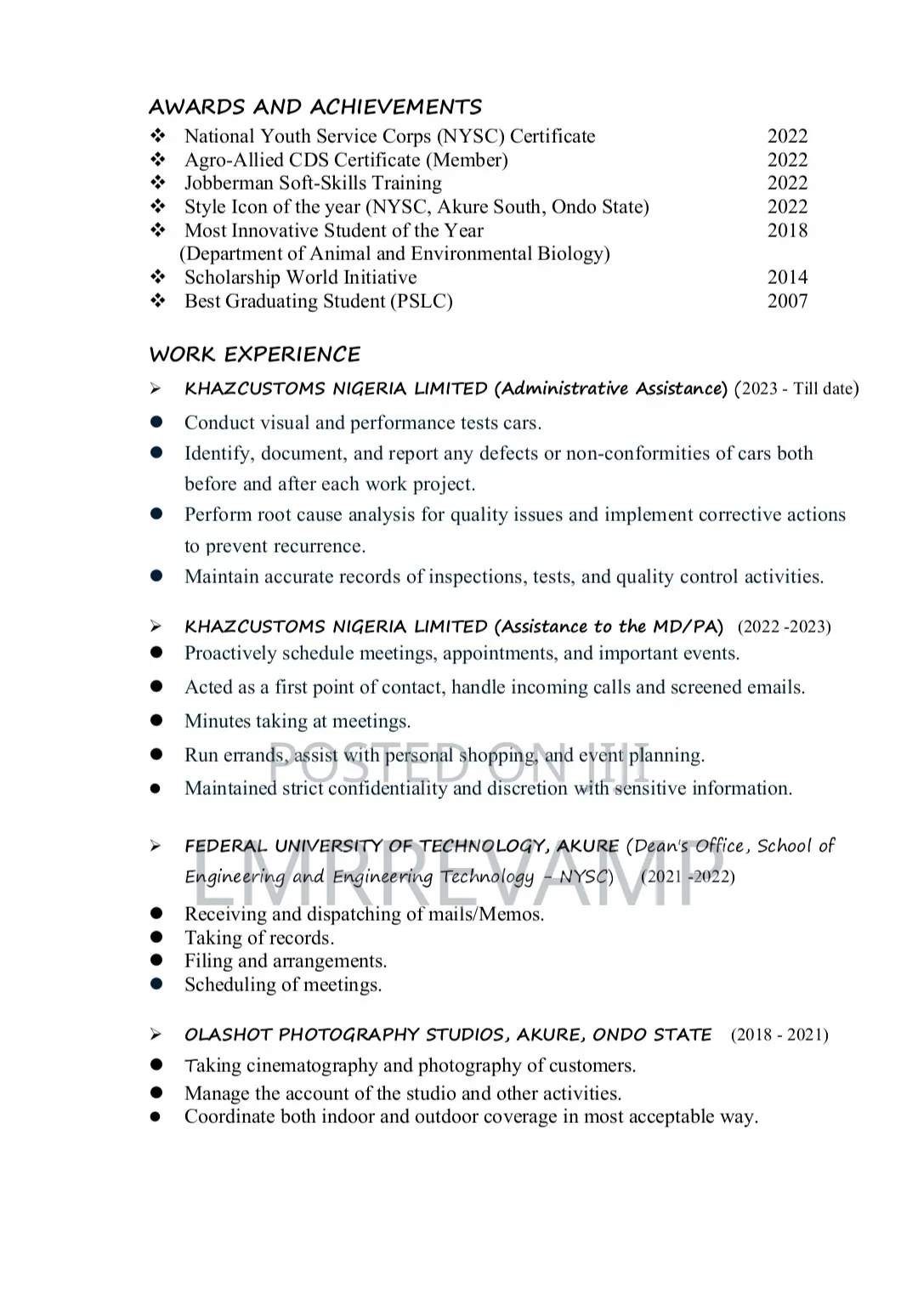 Oluwafemi Samuel Cv