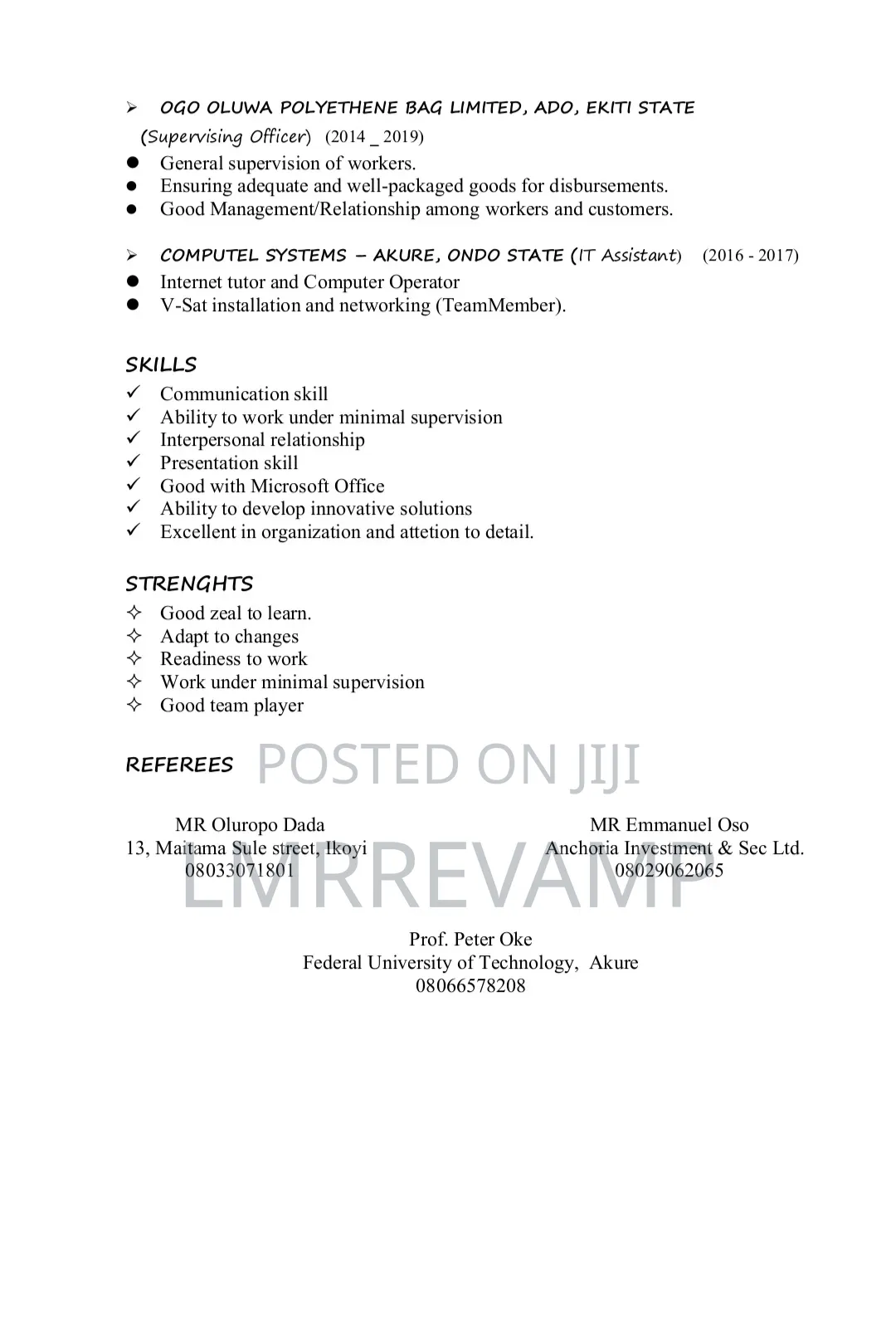 Oluwafemi Samuel Cv