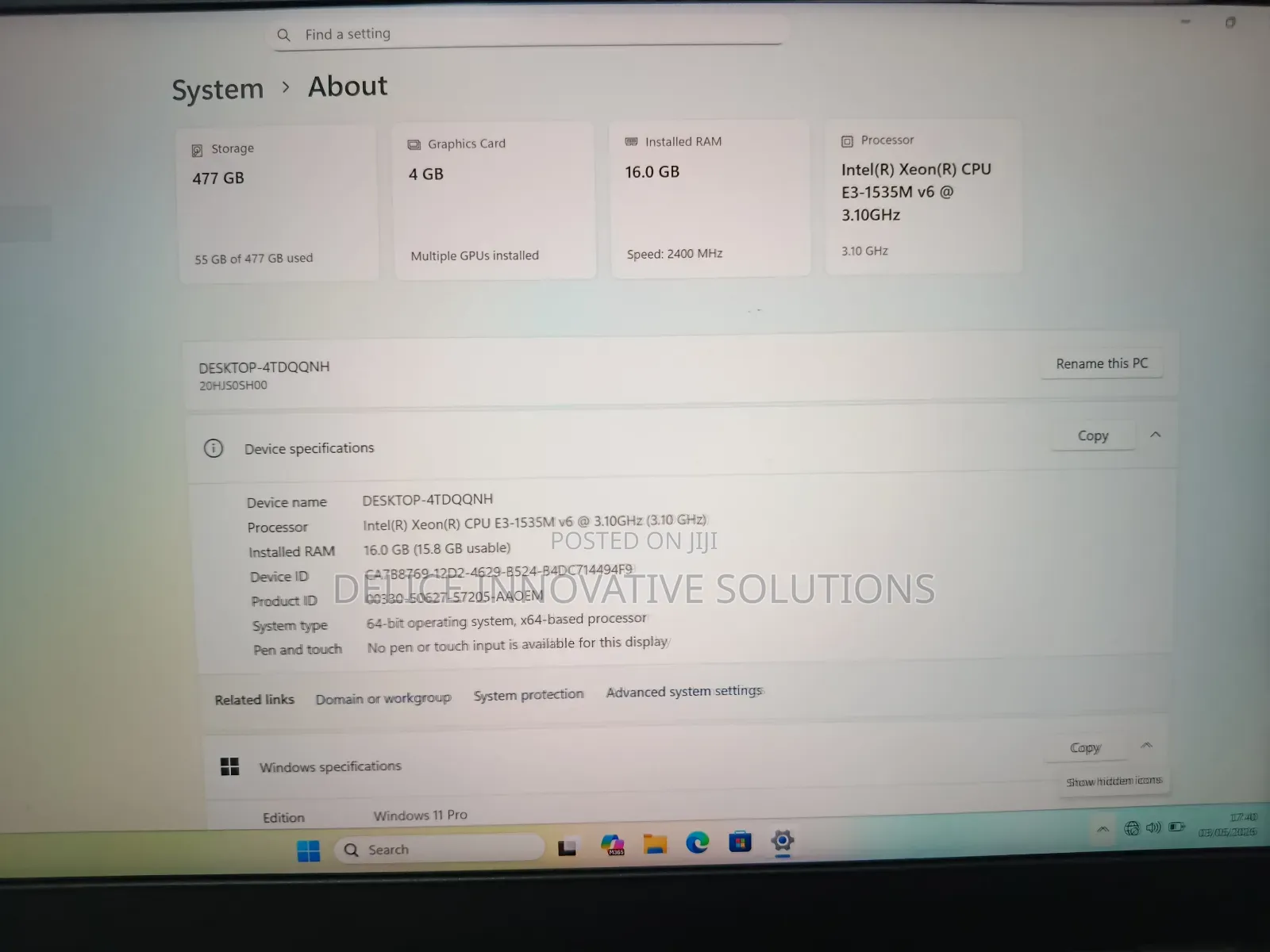 Laptop Lenovo ThinkPad P51 16GB Intel Xeon SSD 512GB