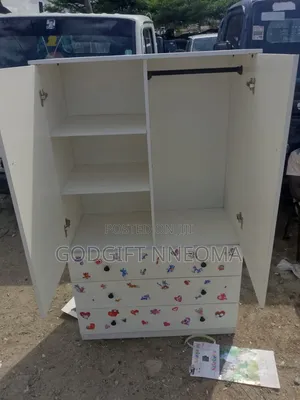 5ft by 3ft HDF Baby Wardrobe. White Colour