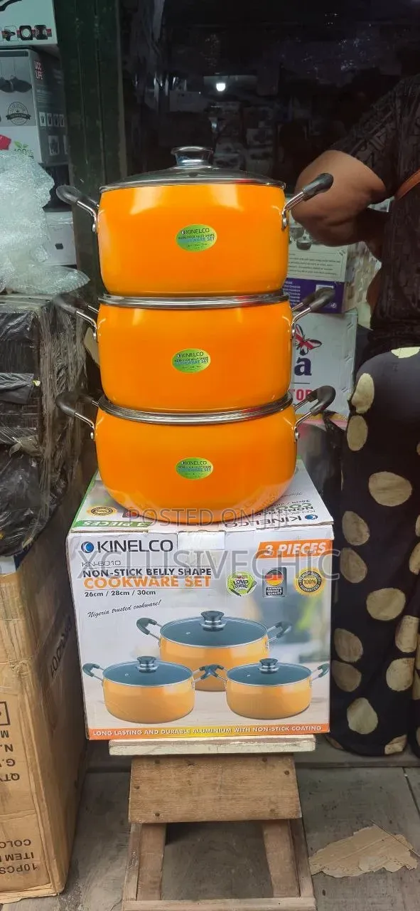 Kinelco Nonstick Belly Shaped Cookware Set