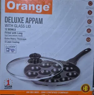 Orange Deluxe Appam With Glass Lid