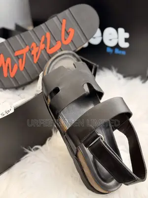 Black Hermis Strap Sandals