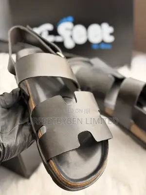 Black Hermis Strap Sandals