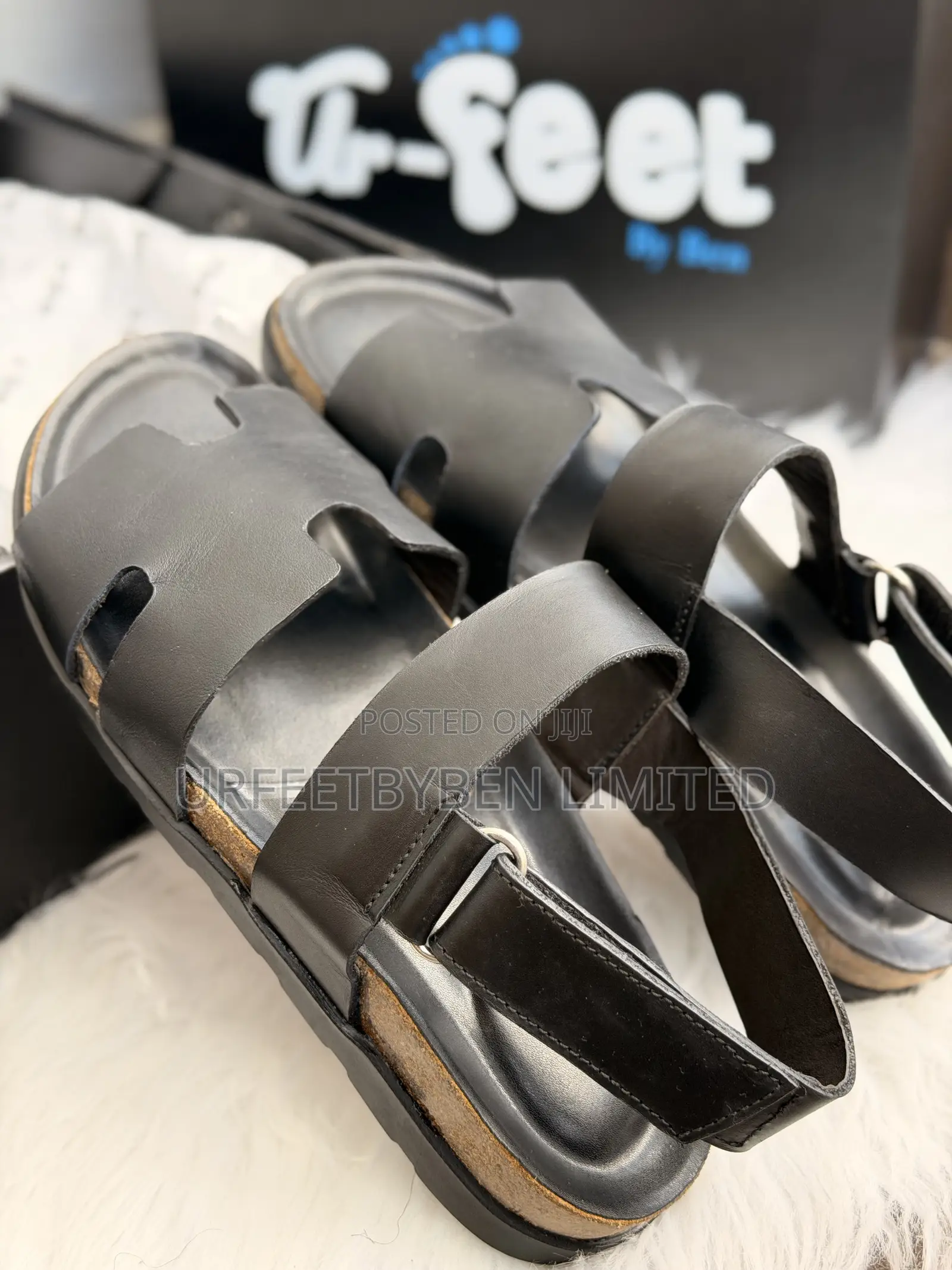 Black Hermis Strap Sandals