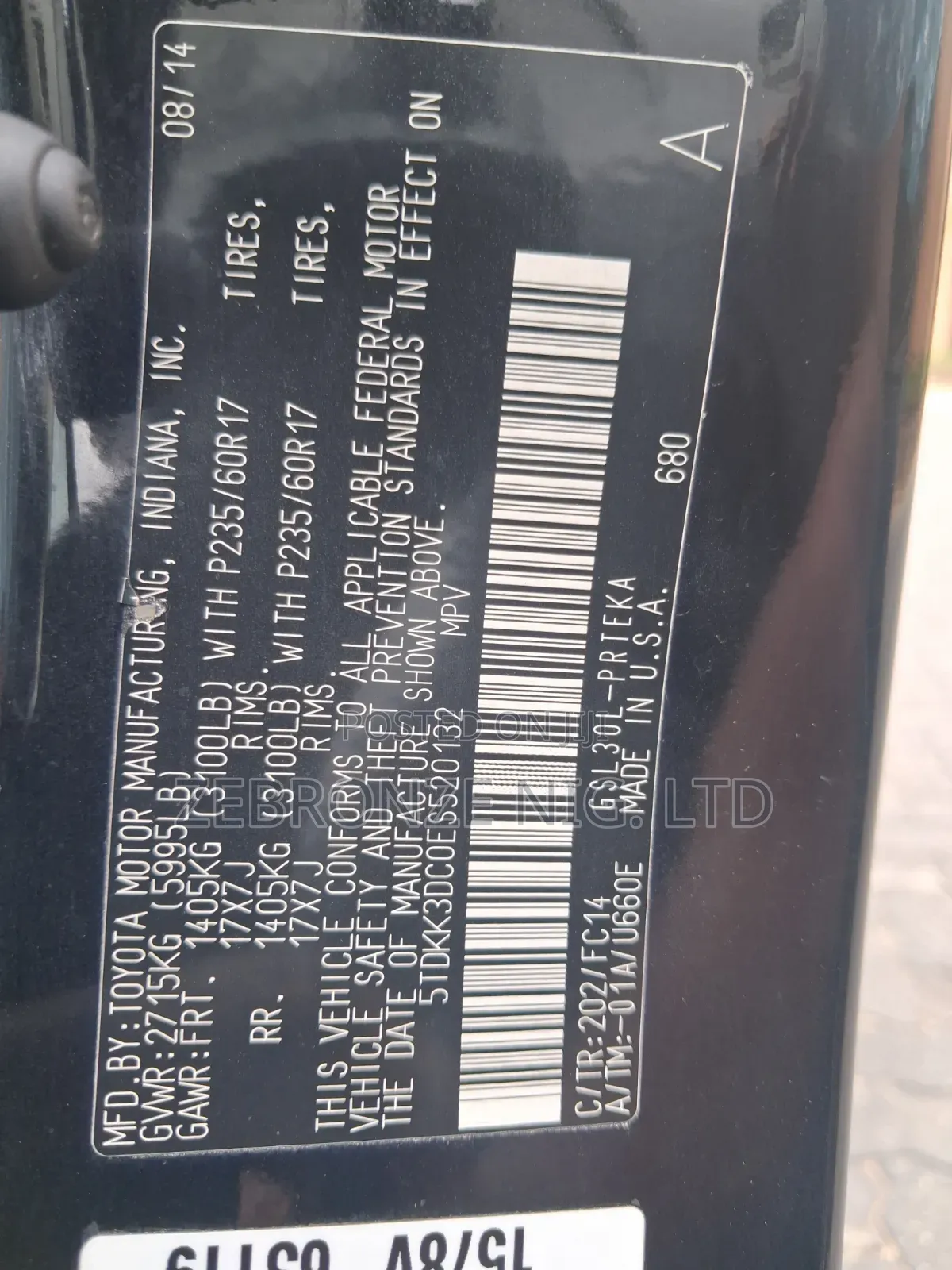 Toyota Sienna 2015 Black