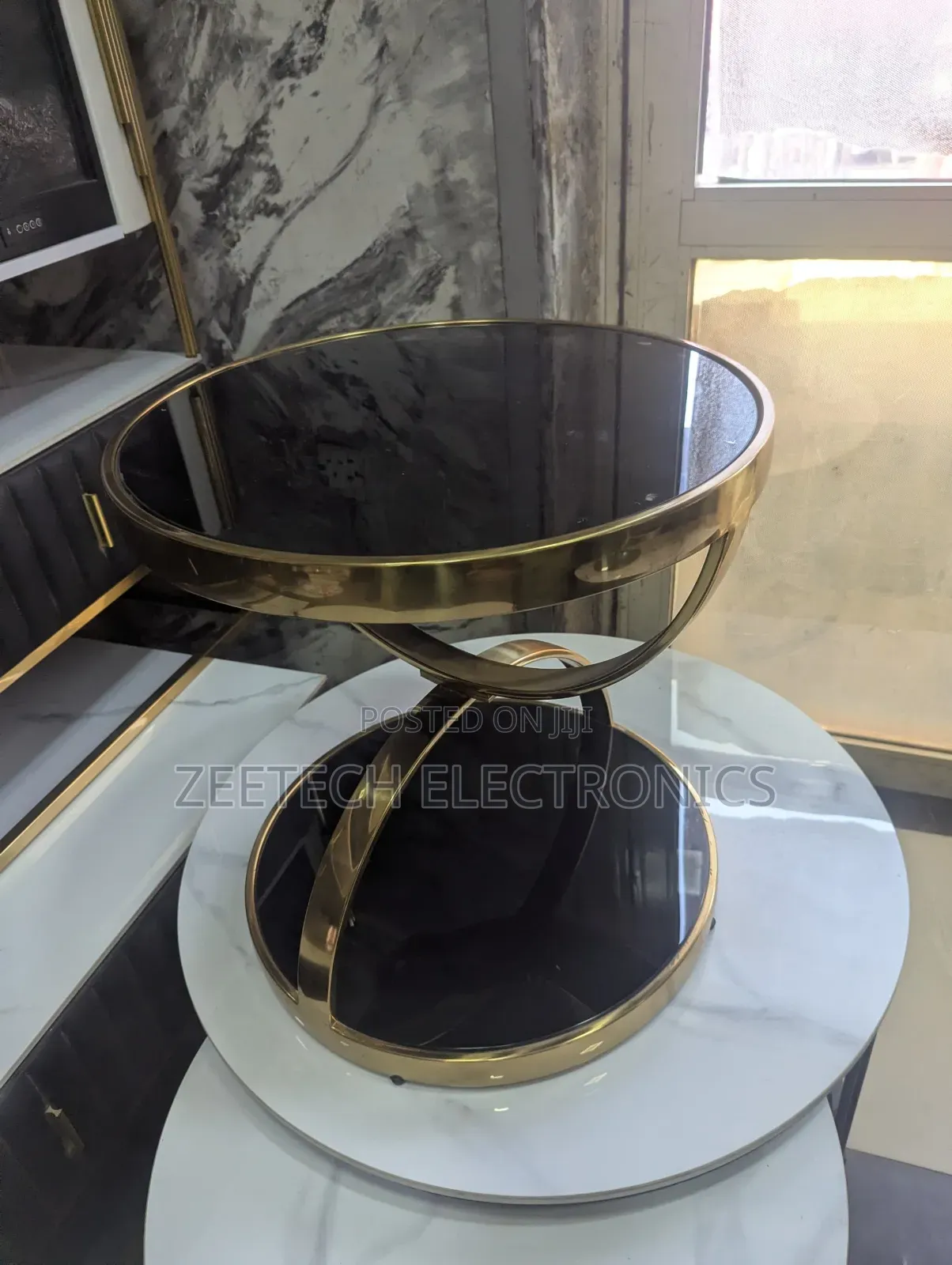 Gold-Finished Luxury Side Stool
