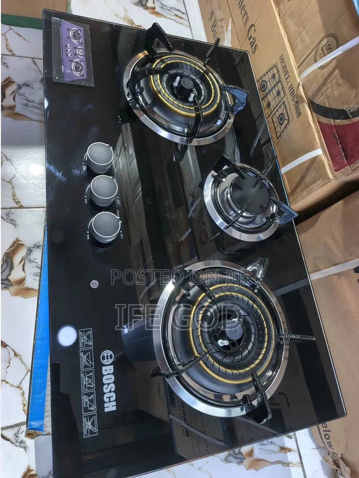 Original Bosch Built-in 3 Burners Gas Hob Automatic