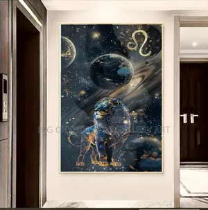 Luxury Leo Celestial Wall Art – Majestic Lion Design