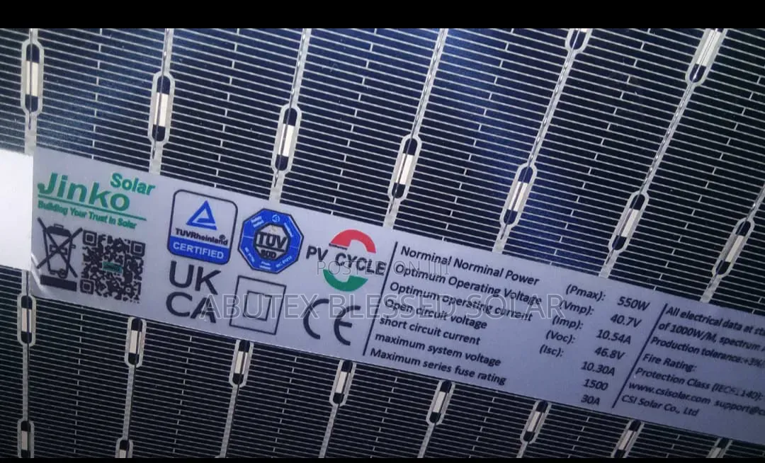 550watt Jinko Solar Panel Mono