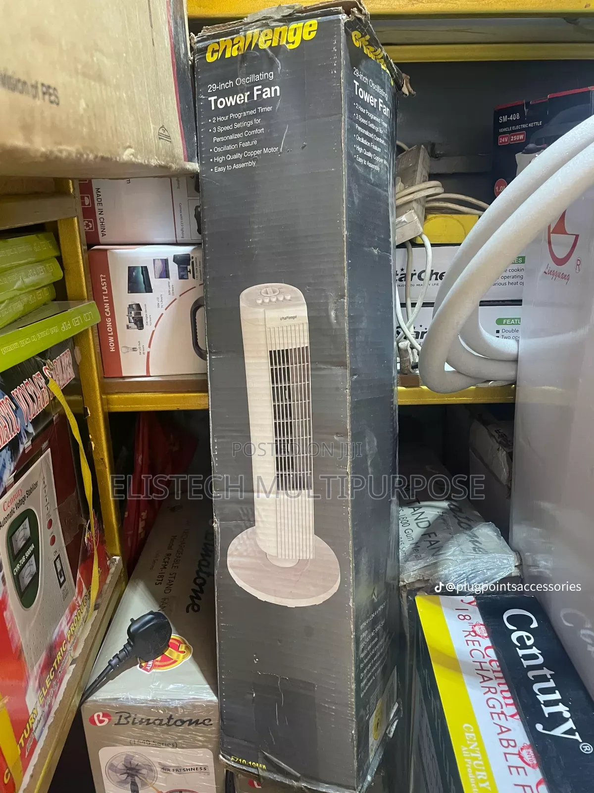 Challenge 29-Inch Oscillating Tower Fan With 3 Speed Settings