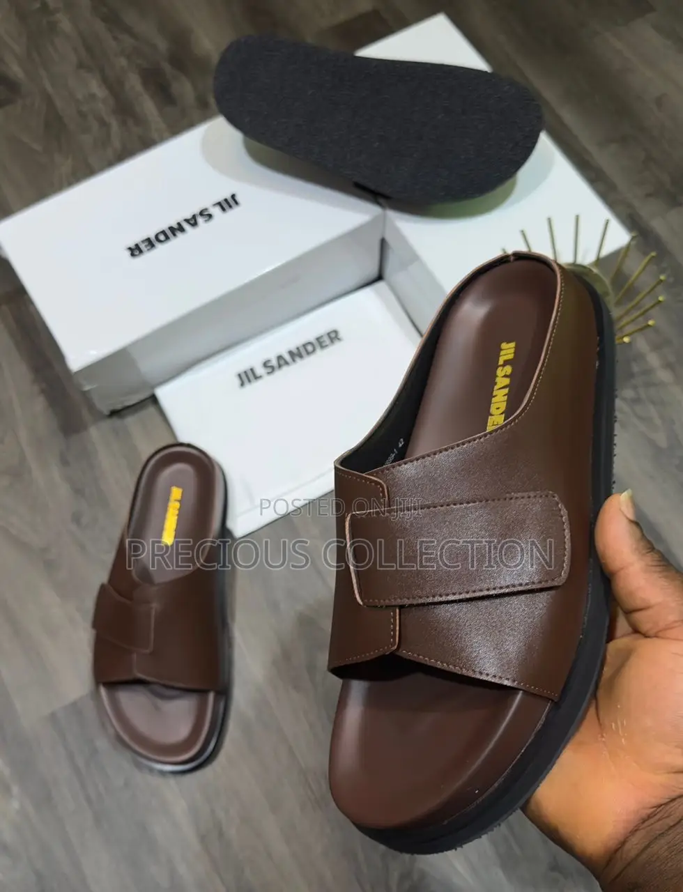 Classic Jil Sander Leather Strap Slide