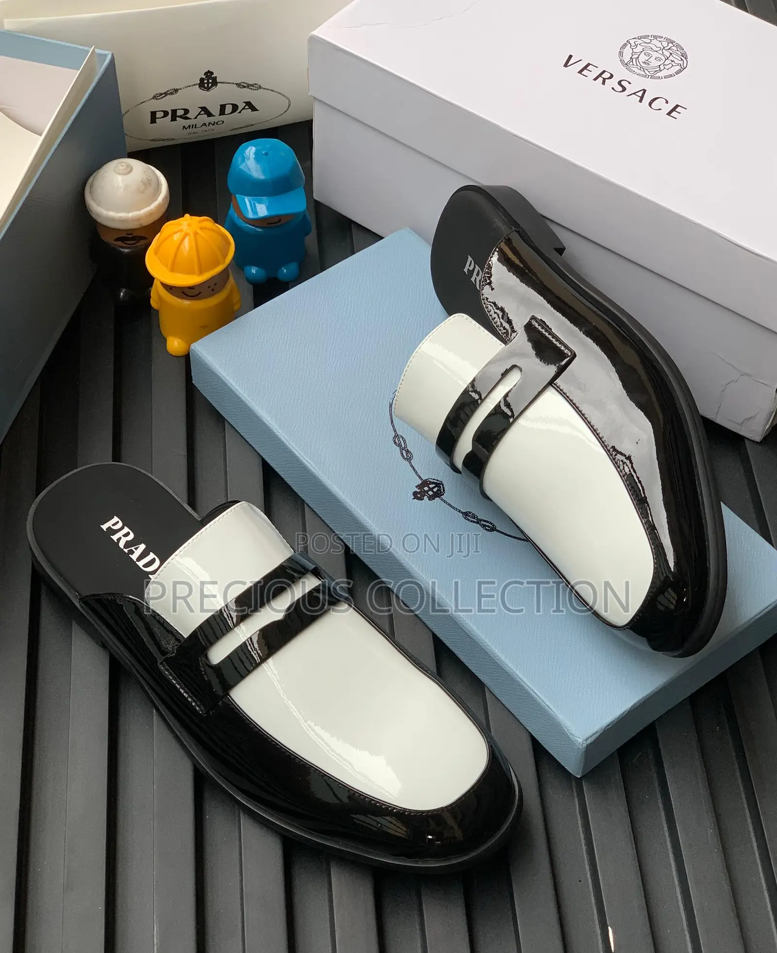Men’S Trendy Glossy Prada Half Shoe