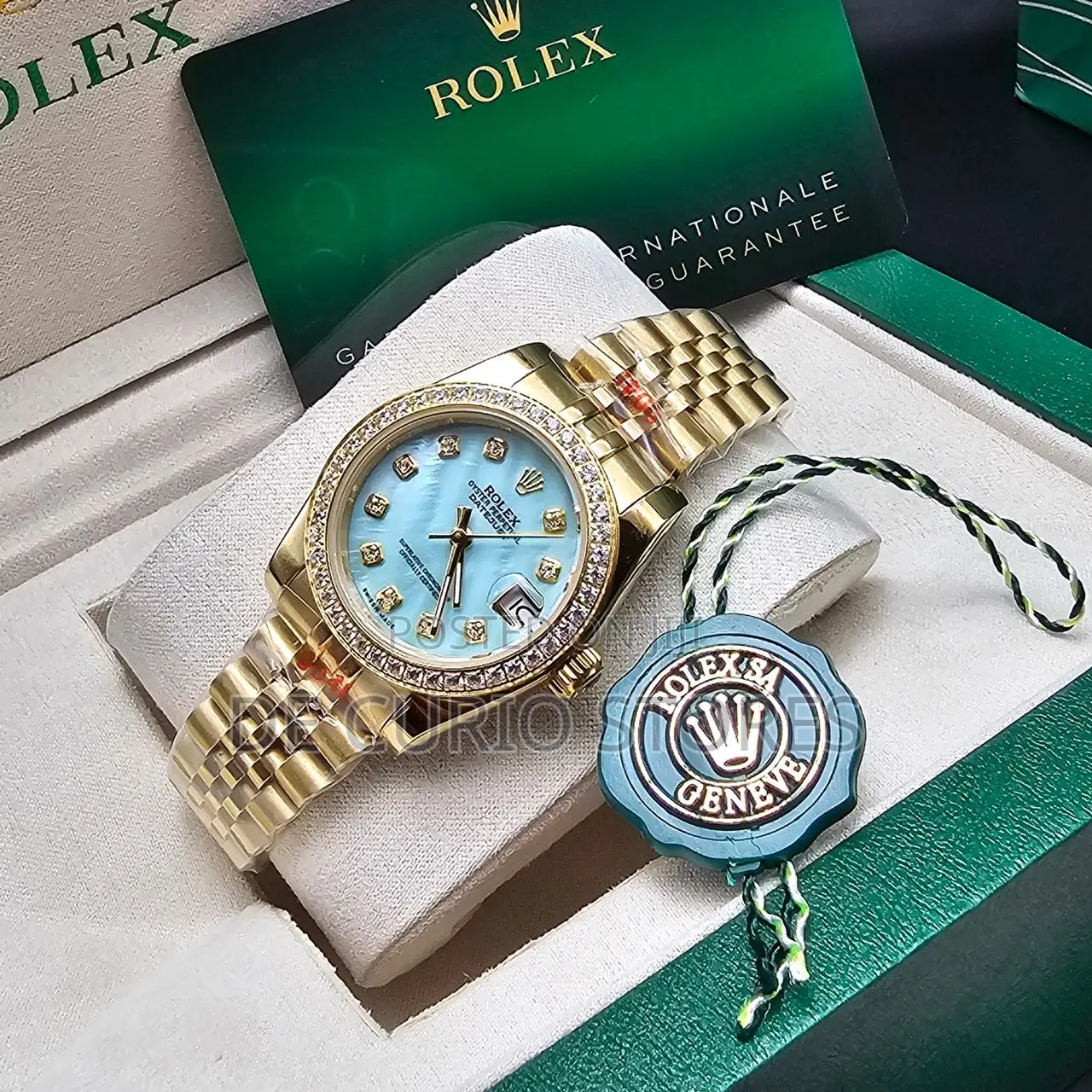 Rolex Chain Watch Automatic With Stone