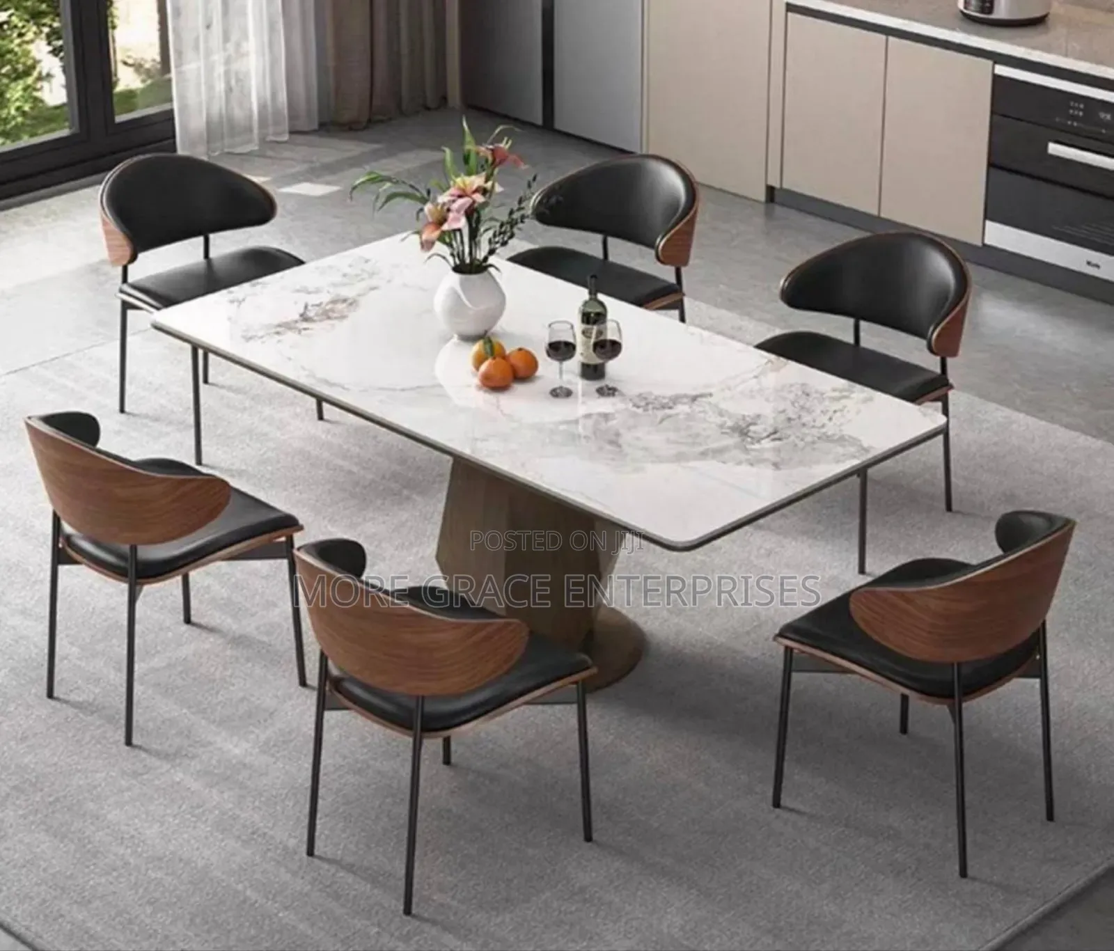 6 Seater Marble Dining Set