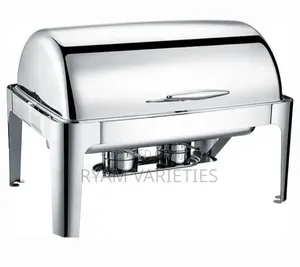 Stainless Steel Sliver Square Roll Top Chafing Dish