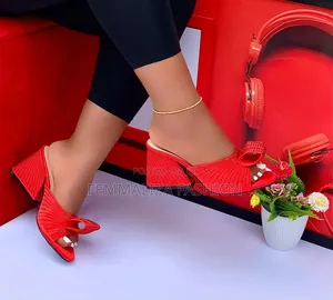 Ladies Bow Wedge Slippers