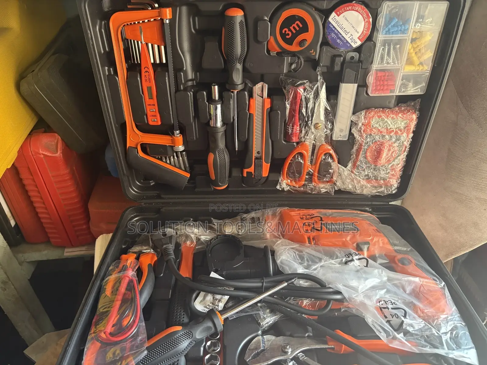 Set of Electrical Tools Box With Impact Drill