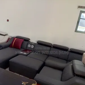 L Shape Black and Milk Color Chairs