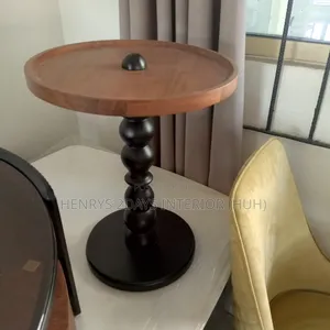 Round Center Table Black N Brown