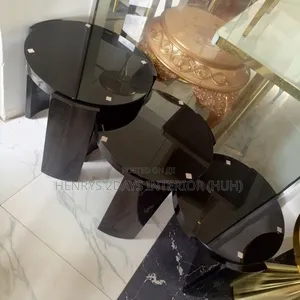 Round Center Table Black N Brown
