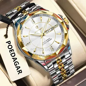 Poedagar Luxury Men's Wristwatch With a Diamond-Accented