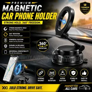 Premium Magnetic Car Phone Holder – Strong Grip 360° Rotation