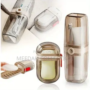 2-in-1 Luxury Acrylic Travel Set – Toothbrush Cup Soap Case