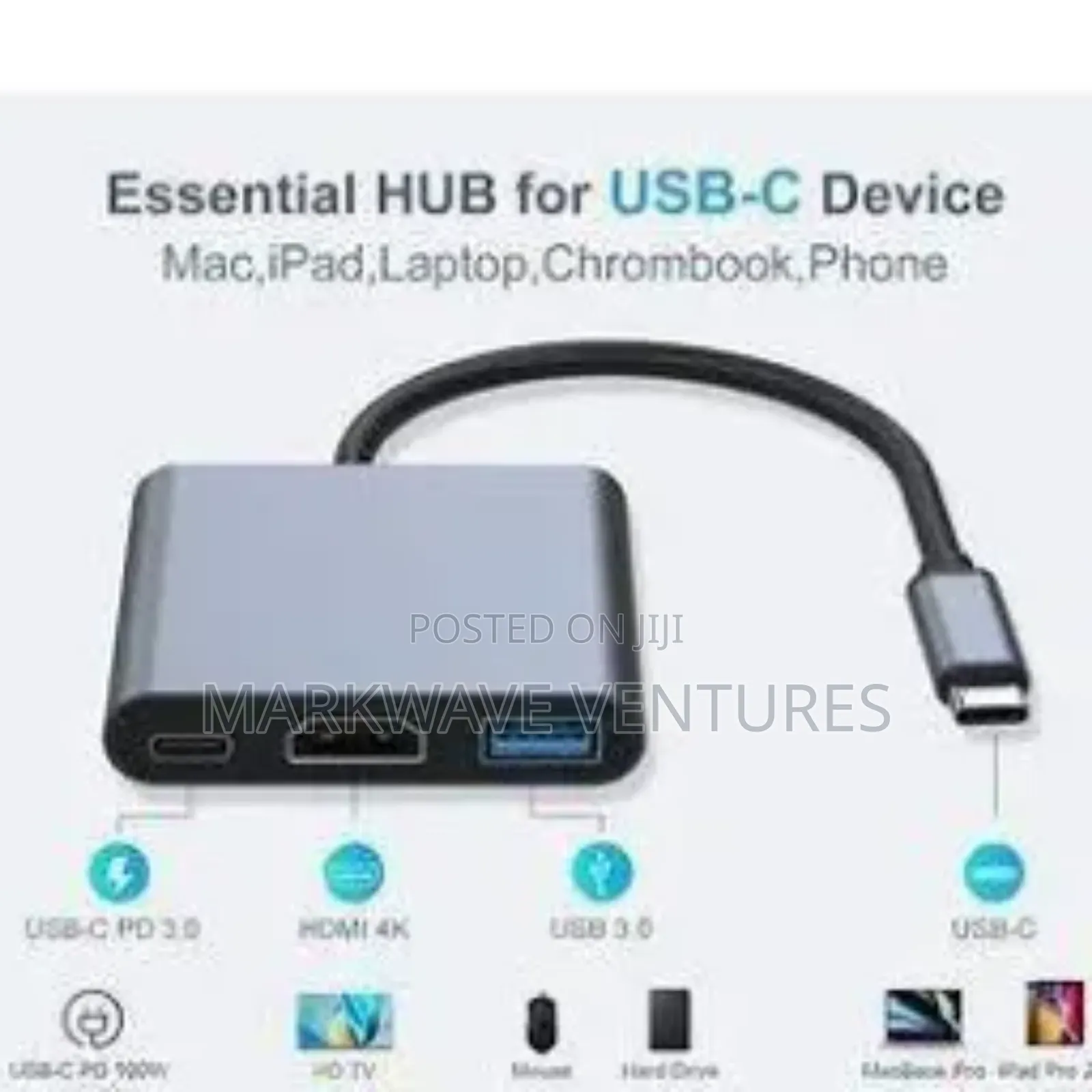 3 in 1 Type C Adapter,/Hub/Docking Station