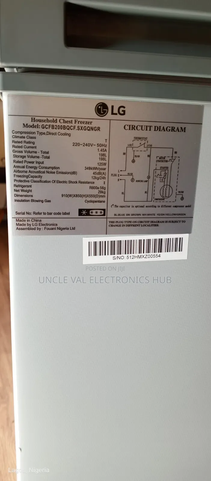 Lg Original Chest Freezer 198l