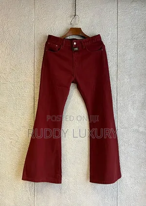 Vintage Burgundy Low-Rise Flared Jeans