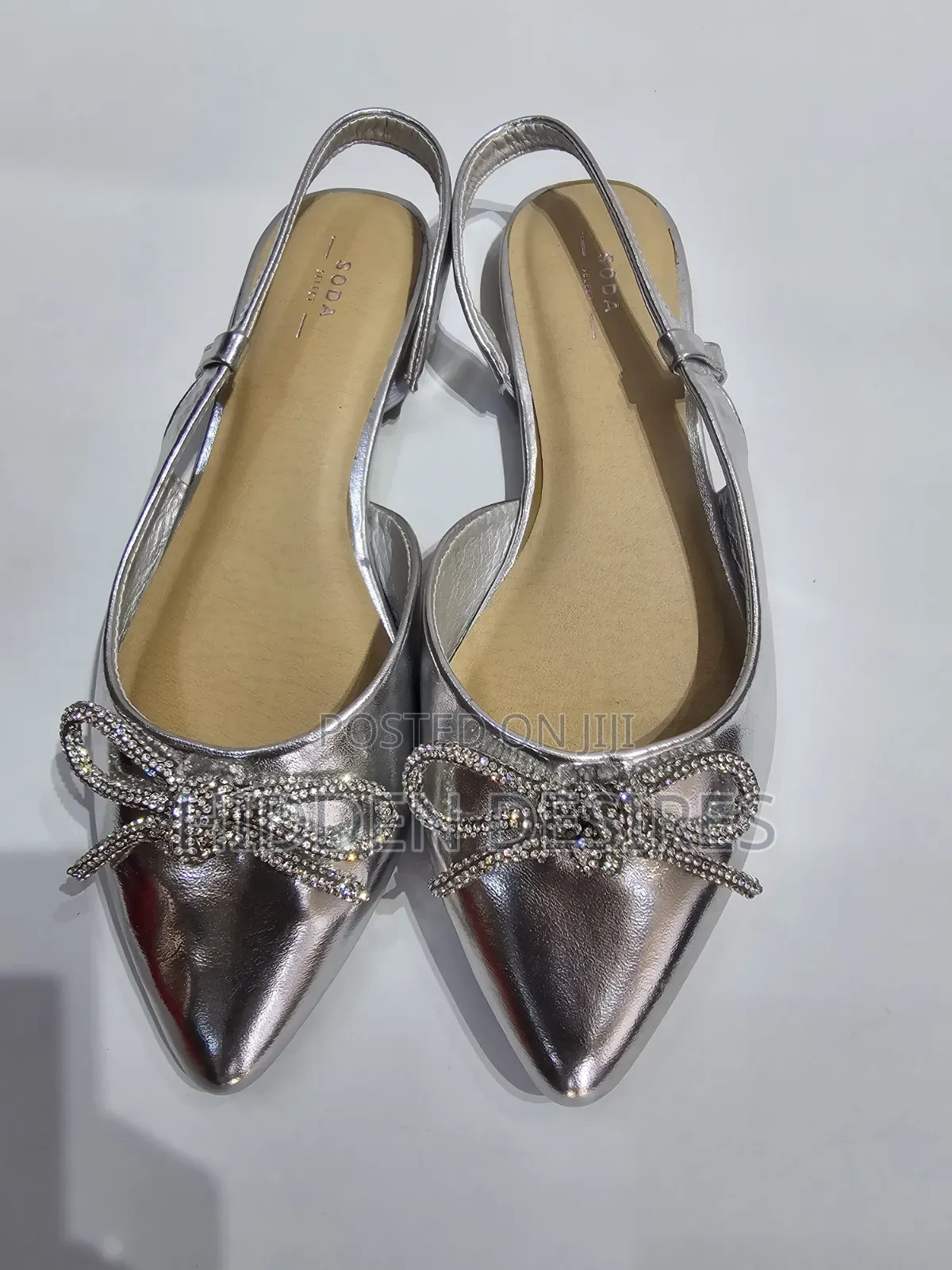 Silver Bow Slingbacks