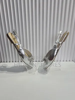 Silver Bow Slingbacks