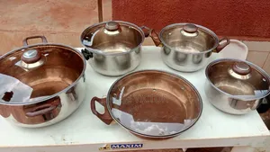 5 Stainless Pots/ Plates