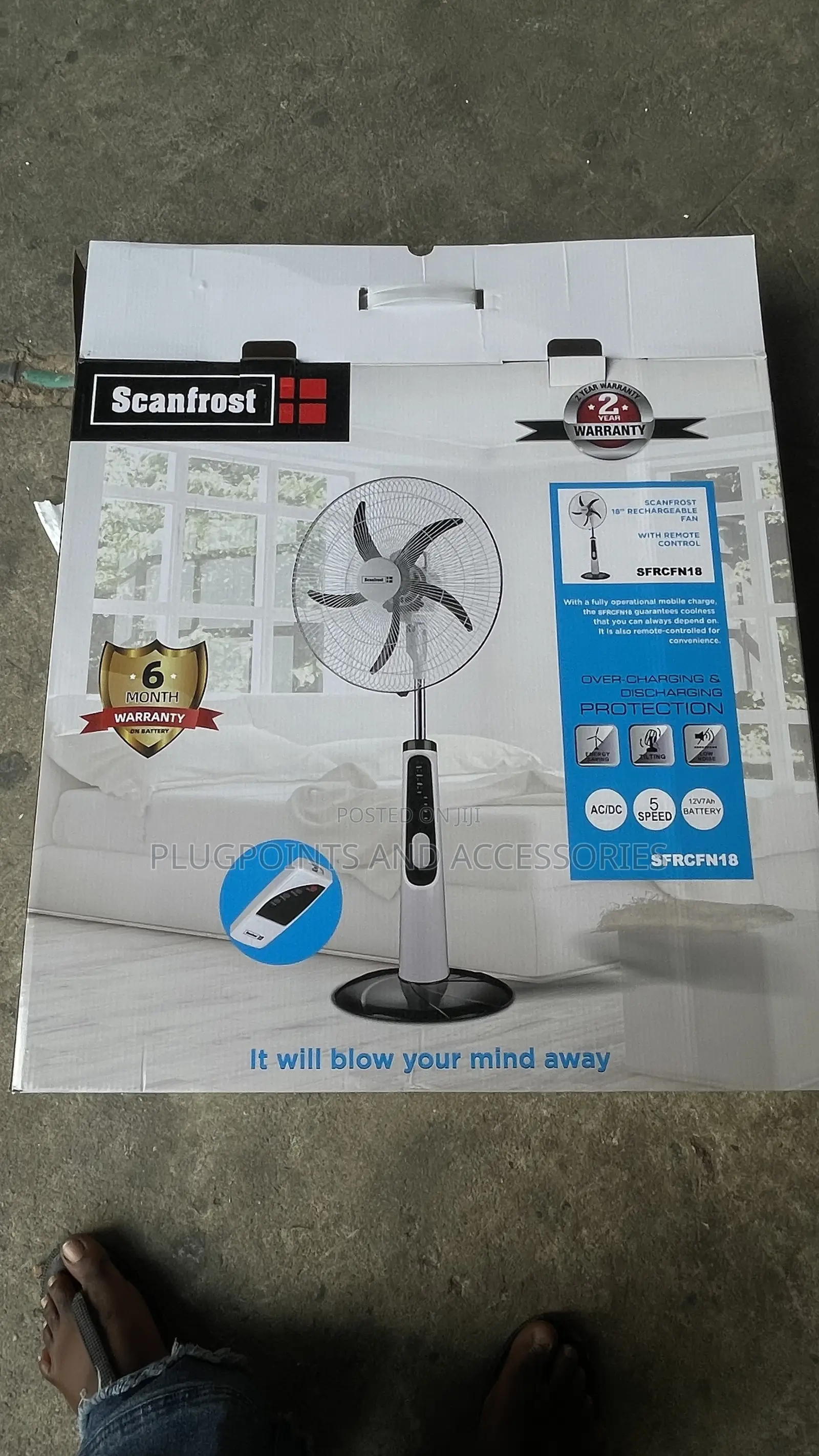 18” Scanfrost Rechargeable Fan