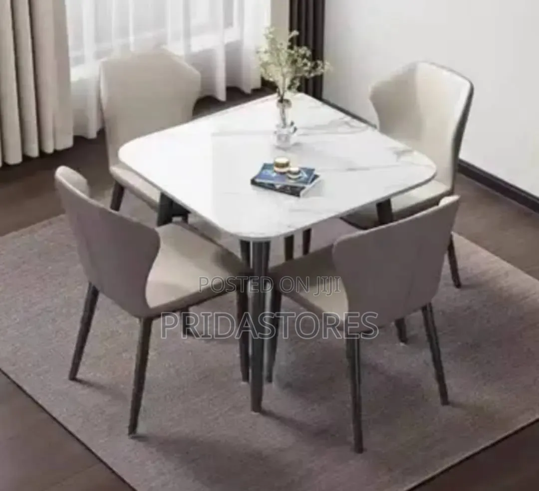 4-Seater Faux Marble Dining Set