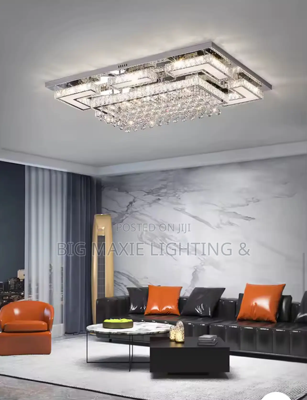 Luxury Crystal Flush Ceiling Chandelier